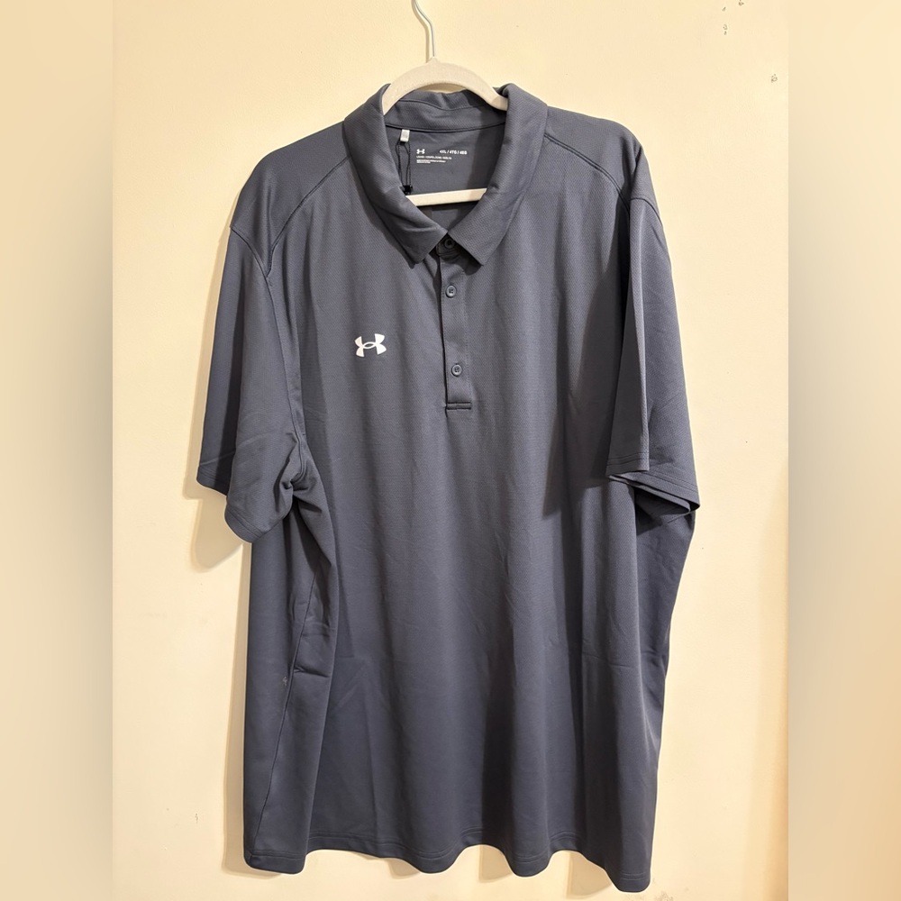 Under Armourโ polo UA Performance Golf menโs 4X shirt Dark Gray Grey Loose Fit